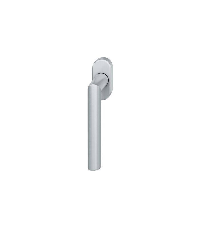 Drehkipp-Fenstergriff 34 1076, mit ovaler schmaler Rosette, Vierkant 7x 24-38, edelstahl poliert