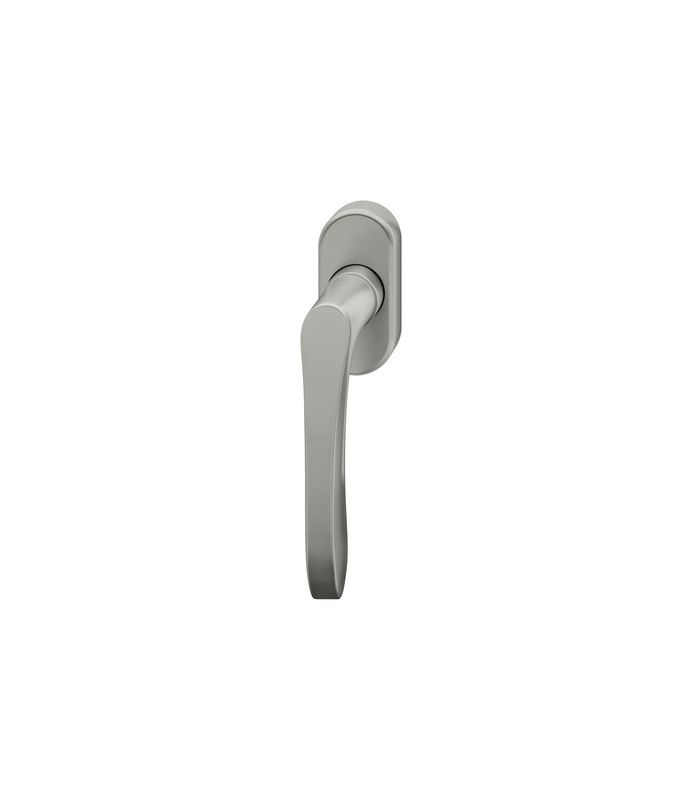 Drehkipp- Fenstergriff 34 1106, mit ovaler schmaler Rosette, Vierkant 7x 24-38, hellbronze patiniert gewachst