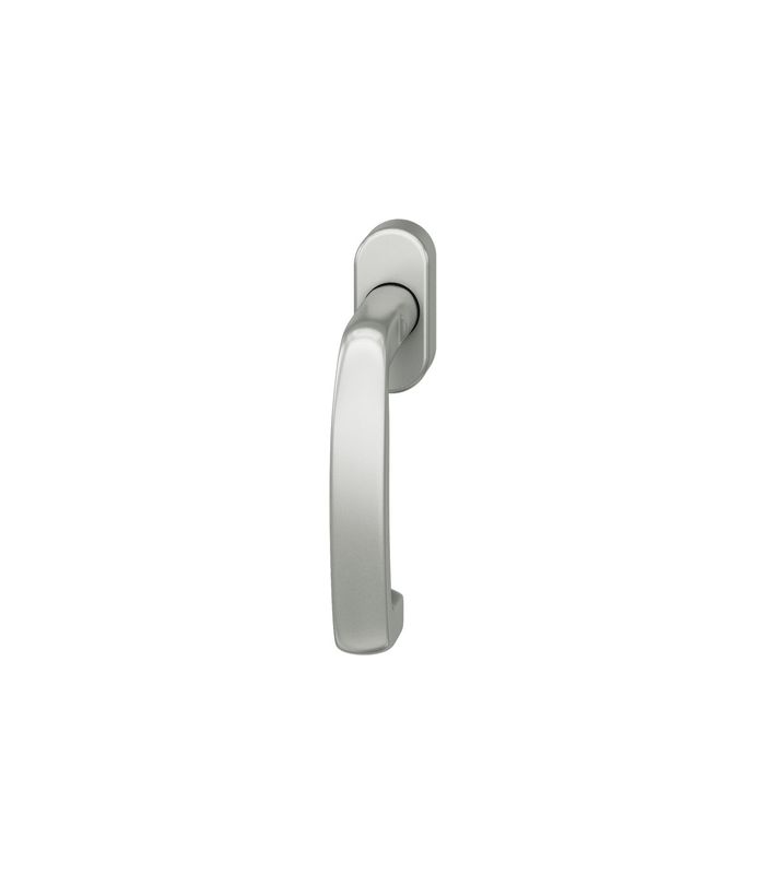Drehkipp- Fenstergriff 34 1159, mit ovaler Rosette, Vierkant 7x 24-38, edelstahl fein matt