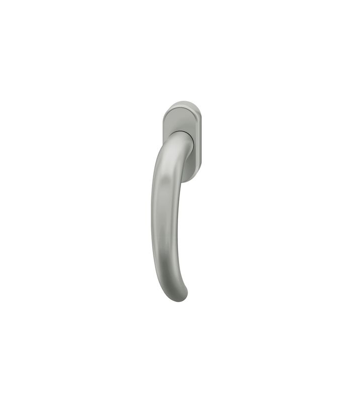 Drehkipp- Fenstergriff 34 1160, mit ovaler Rosette, Vierkant 7x 24-38, edelstahl fein matt