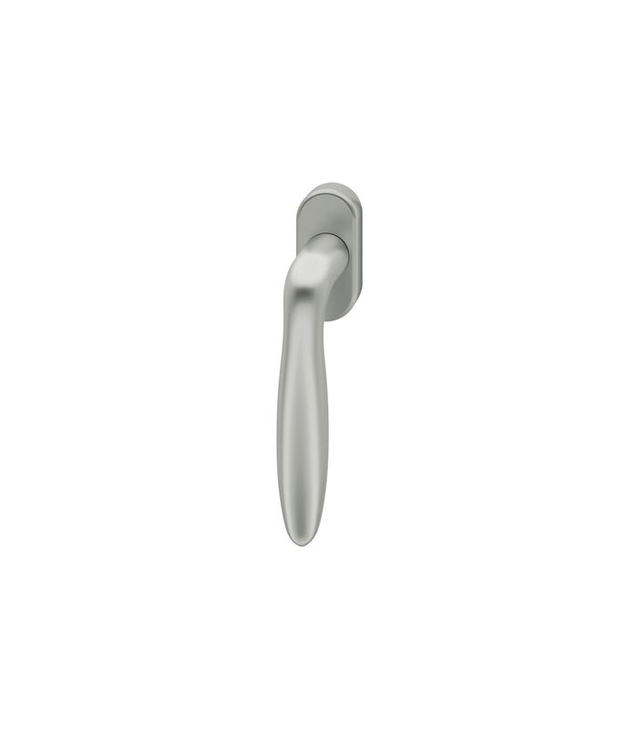 Drehkipp- Fenstergriff 34 1147, mit ovaler Rosette, Vierkant 7x 24-38, edelstahl fein matt