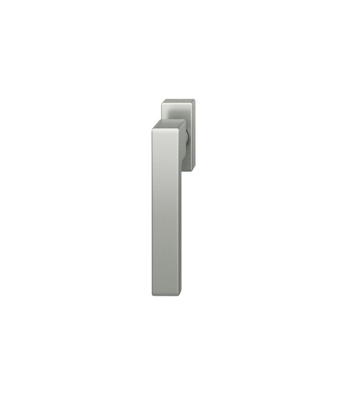 Drehkipp- Fenstergriff 34 1183, mit schmaler eckiger Rosette, Vierkant 7x 24-38, naturfarbig eloxiert