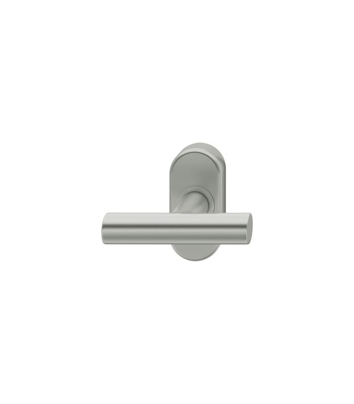 Drehkipp- Fenstergriff 34 3403, mit ovaler Rosette, Vierkant 7x 24-38, edelstahl fein matt