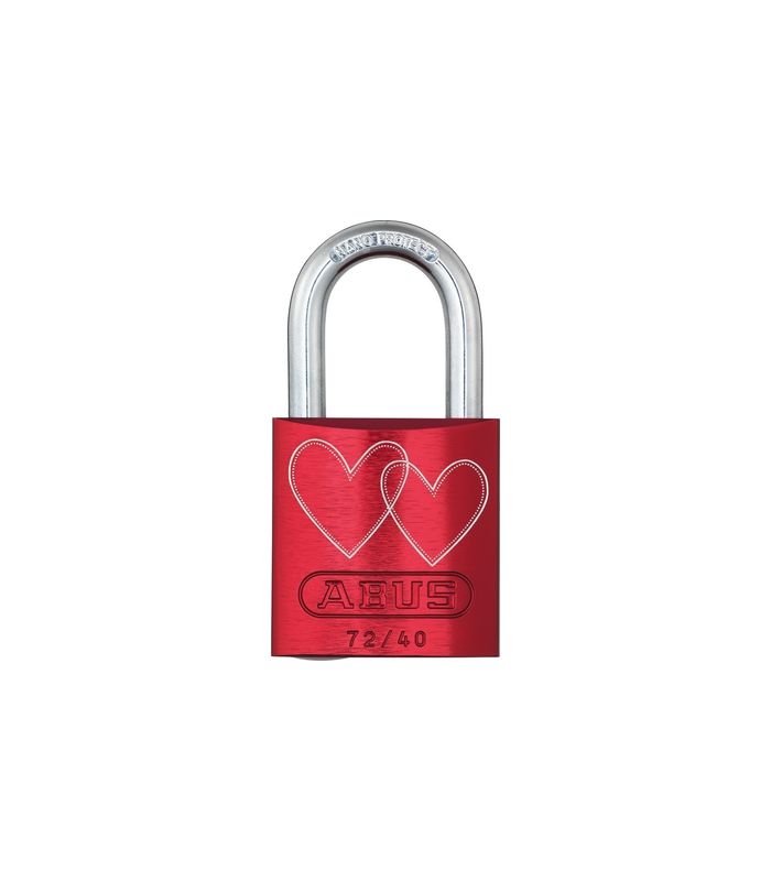 AV - Vorhangschloss, LoveLock 4 72/40, Aluminium rot