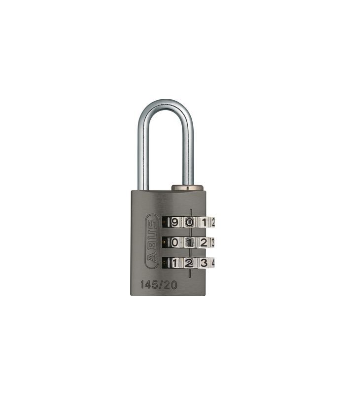 AV - Zahlen-Vorhangschloss 145/20, Aluminium massiv, titanium
