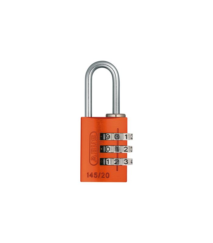 AV - Zahlen-Vorhangschloss 145/20, Aluminium massiv, orange