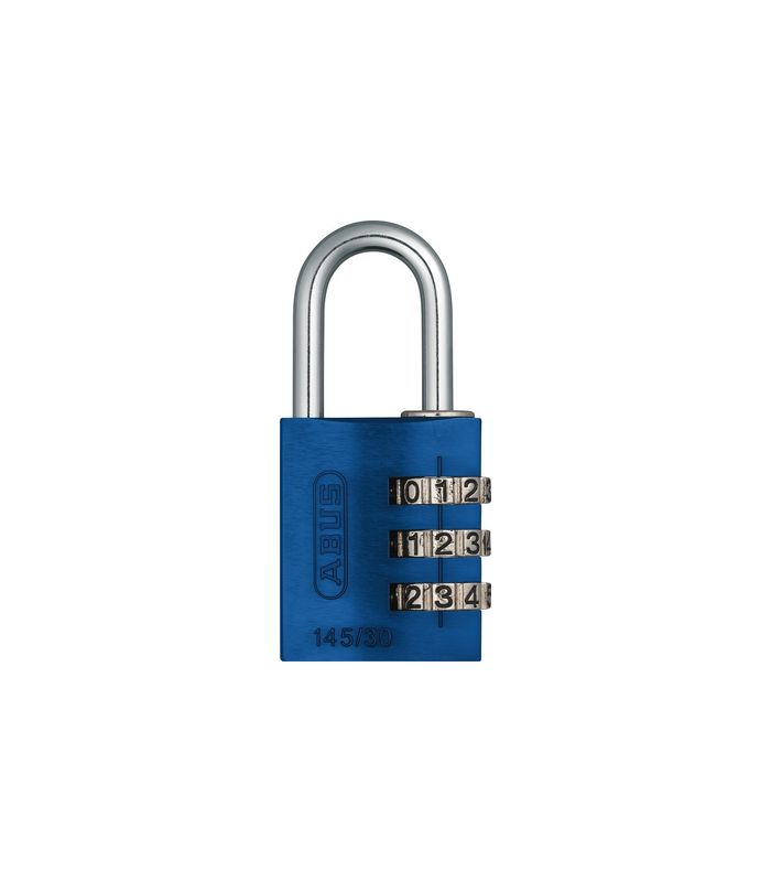 AV - Zahlen-Vorhangschloss-Set 145/30 B/DFNLI, Aluminium massiv, blau, lila