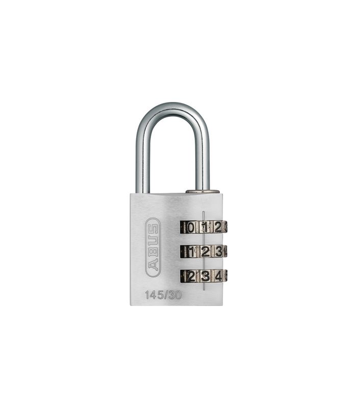 AV - Zahlen-Vorhangschloss-Set 145/30 B/DFNLI, Aluminium massiv, schwarz, silber