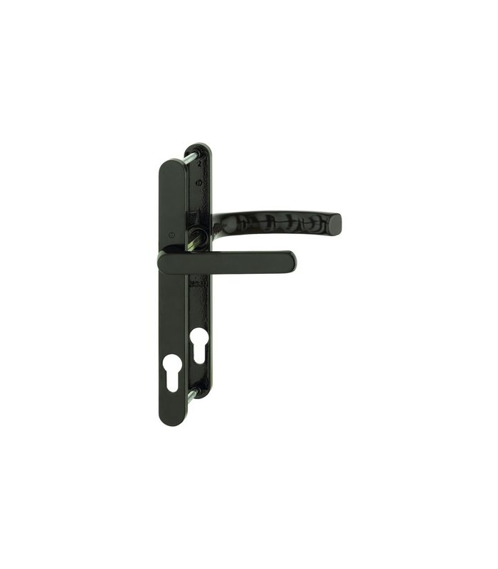 HOPPE Drückergarnitur Liège 099KH/303N/1540, Langschild, oval, Profilzylinder gelocht, Entfernung 92mm, Vierkant 8mm, Türstärke 67 - 72mm, Befestigungstechnik mit Stütznocken, braun, dunkelbraun seidenglänzend beschichtet