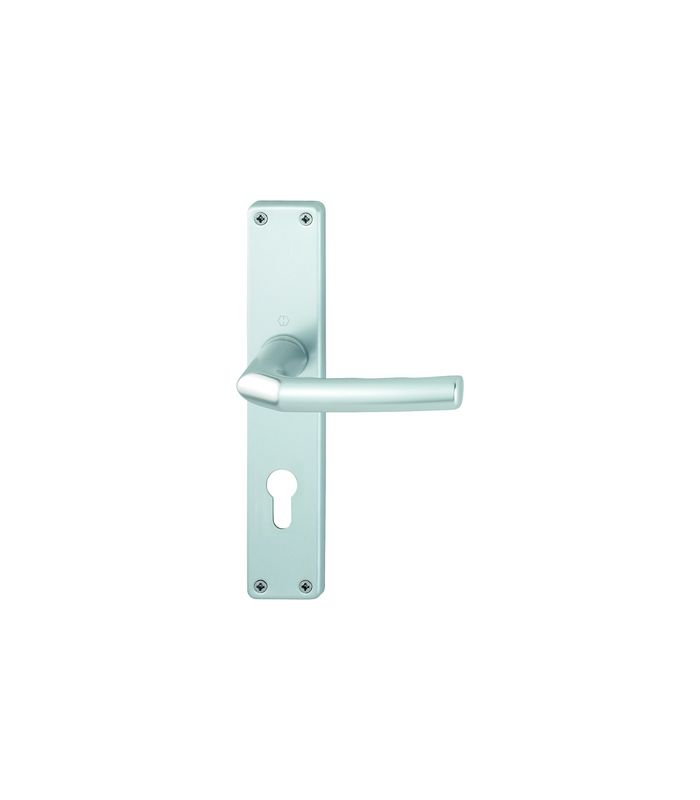 HOPPE Drückergarnitur Birmingham 1117/202SP, Langschild, eckig, Profilzylinder gelocht, Entfernung 72mm, Vierkant 8mm, Türstärke 52 - 62mm, Befestigungstechnik ohne Stütznocken, silber, naturfarben, eloxiert, DIY, VE 8