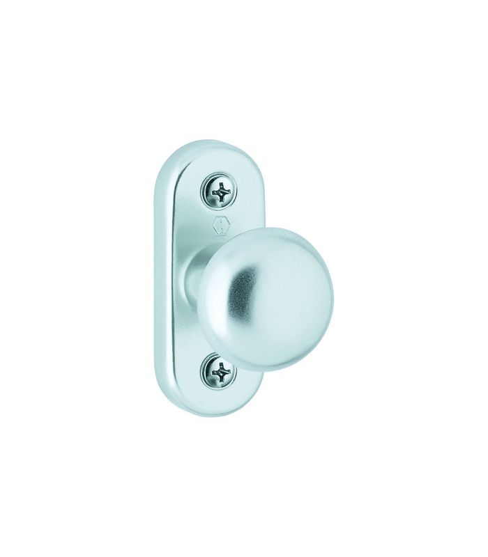 Fenstertür- Balkontürknopf, auf Rosette, 35/9, sichtbar verschraubt, Aluminium, naturfarbig eloxiert
