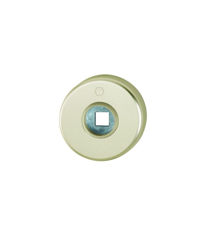 HOPPE Drückerrosettenpaar 42KV, außen/innen, rund, mit Stütznocken, Höhe 9mm, Türstärke min. 37mm, Türstärke maximal 42mm, neusilberfarben, eloxiert, DIY