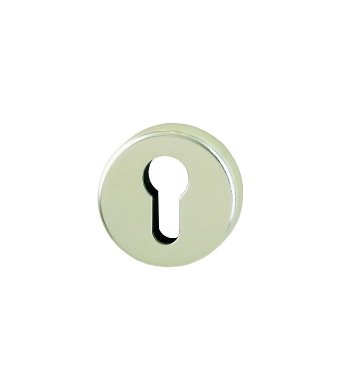 HOPPE Schlüsselrosettenpaar 42KVS, außen/innen, rund, mit Stütznocken, Profilzylinder gelocht, Höhe 9mm, Türstärke min. 37mm, Türstärke maximal 42mm, silber, neusilberfarben, eloxiert, DIY