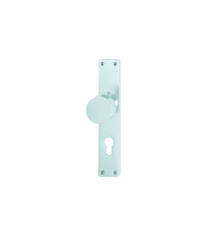HOPPE Halbgarnitur 58/202, Langschild, eckig, Profilzylinder gelocht, Entfernung 72mm, Befestigungstechnik ohne Stütznocken, silber, naturfarben, eloxiert, DIY