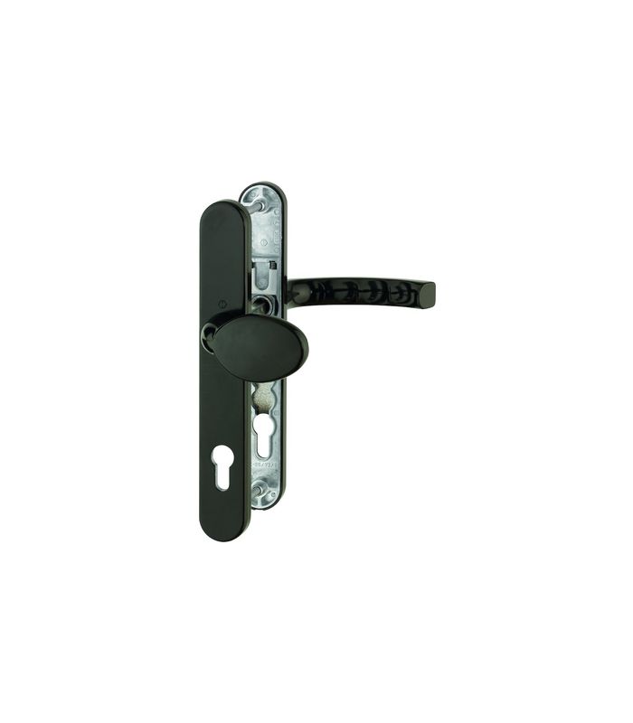 HOPPE Wechselgarnitur Liège 76G/3357N/1540, Langschild, oval, Profilzylinder gelocht, Entfernung 92mm, Vierkant 8mm, Türstärke 67 - 72mm, Befestigungstechnik mit Stütznocken, braun, dunkelbraun seidenglänzend beschichtet