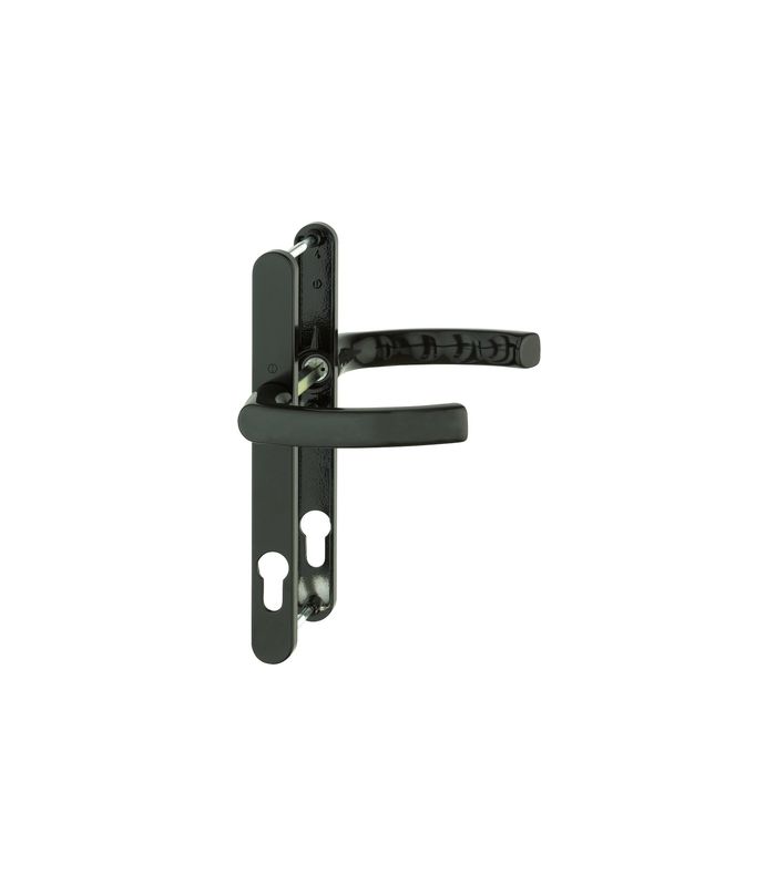 HOPPE Drückergarnitur Liège 1540/303N, Langschild, oval, Profilzylinder gelocht, Entfernung 92mm, Vierkant 8mm, Türstärke 67 - 72mm, Befestigungstechnik mit Stütznocken, braun, dunkelbraun seidenglänzend beschichtet