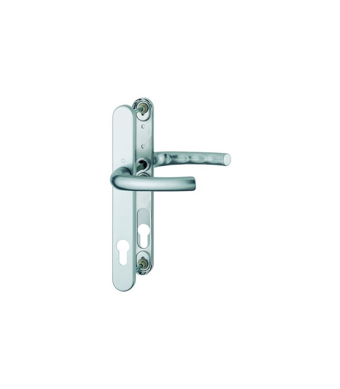 HOPPE Drückergarnitur Tôkyô 1710RH/3346, Langschild, oval, Profilzylinder gelocht, Entfernung 92mm, Vierkant 8/10mm, Türstärke 57 - 67mm, Befestigungstechnik mit Stütznocken, silber, naturfarben, eloxiert, DIY