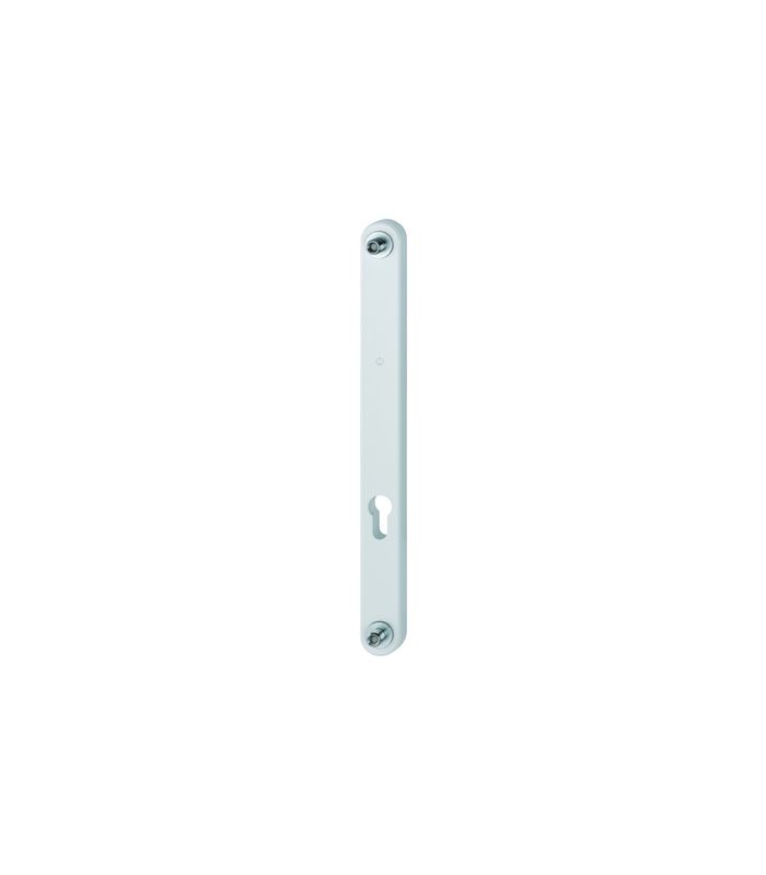 HOPPE Langschild 3247N, außen, mit Stütznocken, Profilzylinder gelocht, Entfernung 92mm, Türstärke min. 57mm, Türstärke maximal 62mm, weiß, verkehrsweiß, beschichtet