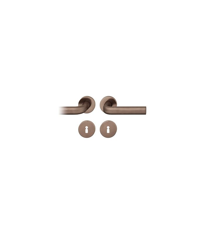 Drückergarnitur 12 1242 Rosette ,rd.,BB,8,h-bronze,TS39-58