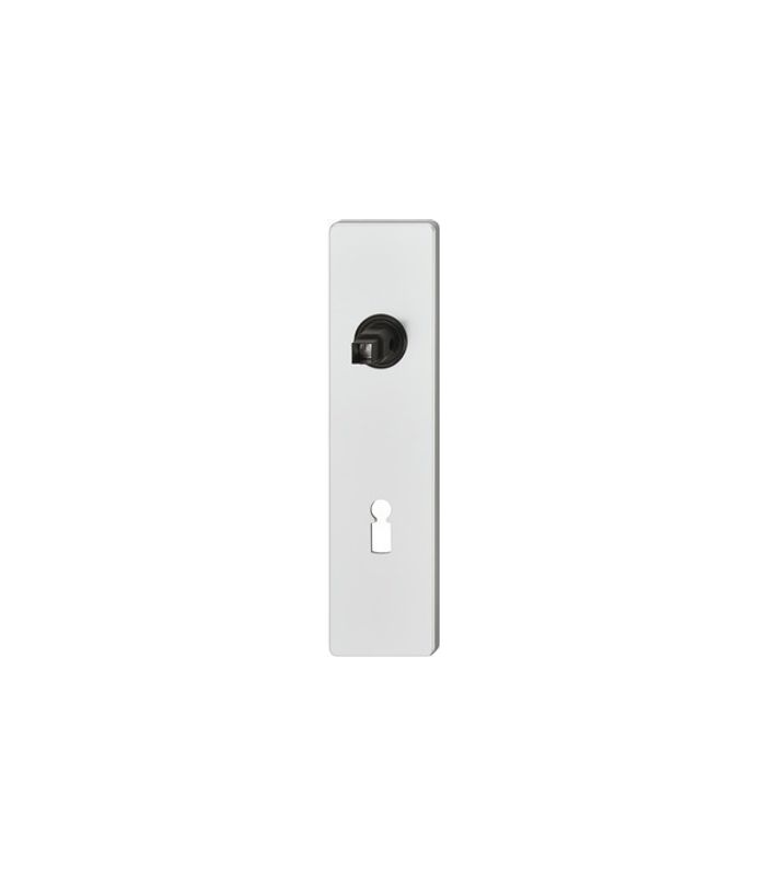 FSB Kurzschild ASL® 12 1450, außen/innen, eckig, mit Stütznocken, Buntbart gelocht, Entfernung 72mm, grau, edelstahl, fein matt