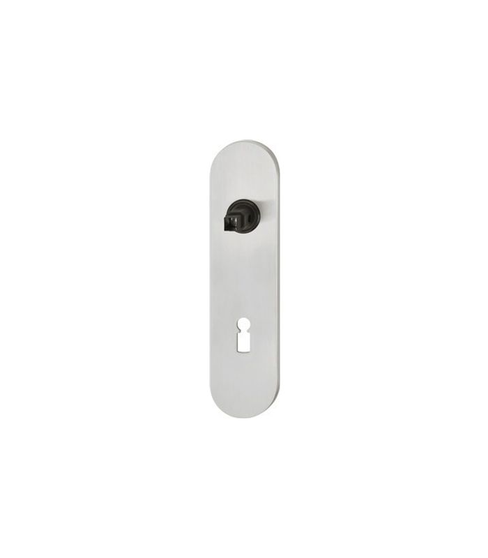 FSB Kurzschild ASL® 12 1451, außen/innen, oval, mit Stütznocken, Buntbart gelocht, Entfernung 72mm, grau, edelstahl, fein matt