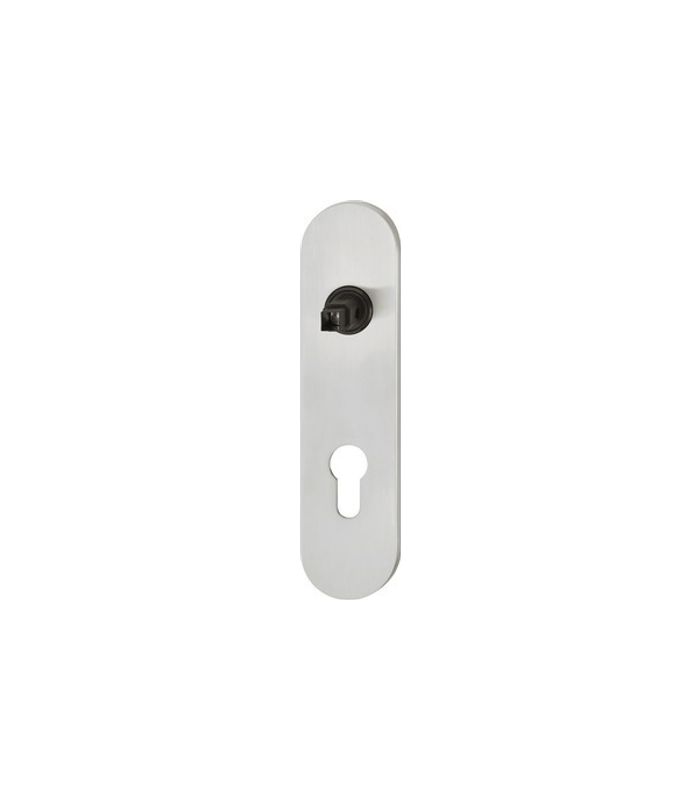 FSB Kurzschild ASL® 12 1451, außen/innen, oval, mit Stütznocken, Profilzylinder gelocht, Entfernung 72mm, silber, naturfarben, eloxiert