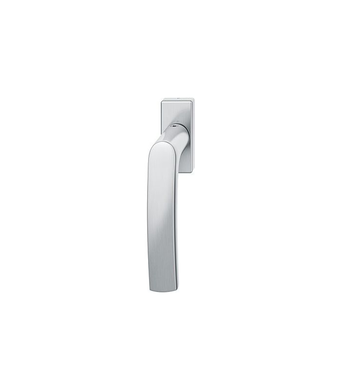 Drehkipp- Fenstergriff 34 1015, mit schmaler eckiger Rosette, Vierkant 7x 24-38, edelstahl fein matt