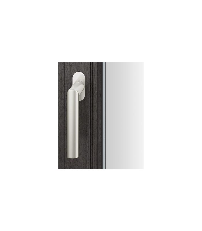 Drehkipp- Fenstergriff 34 1108, mit ovaler schmaler Rosette, Vierkant 7x 14-28, weiß, verkehrsweiß farbig kunststoffbeschichtet