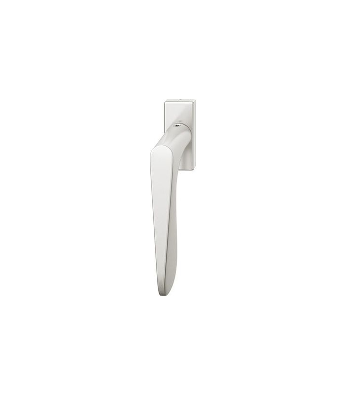 Drehkipp- Fenstergriff 34 1144, mit schmaler eckiger Rosette, Vierkant 7x 24-38, naturfarbig eloxiert