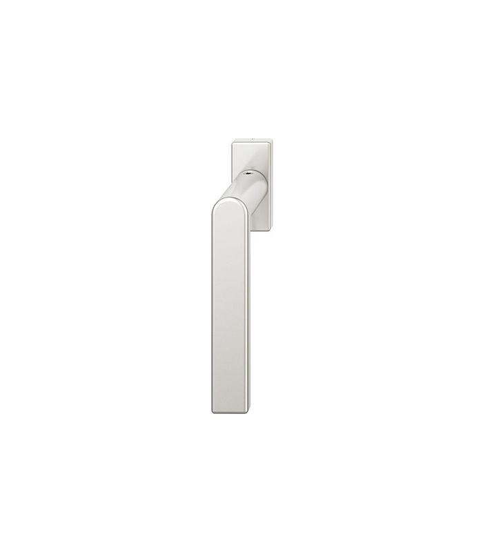 Drehkipp- Fenstergriff 34 1244, mit schmaler eckiger Rosette, Vierkant 7x 24-38, weiß, verkehrsweiß farbig kunststoffbeschichtet
