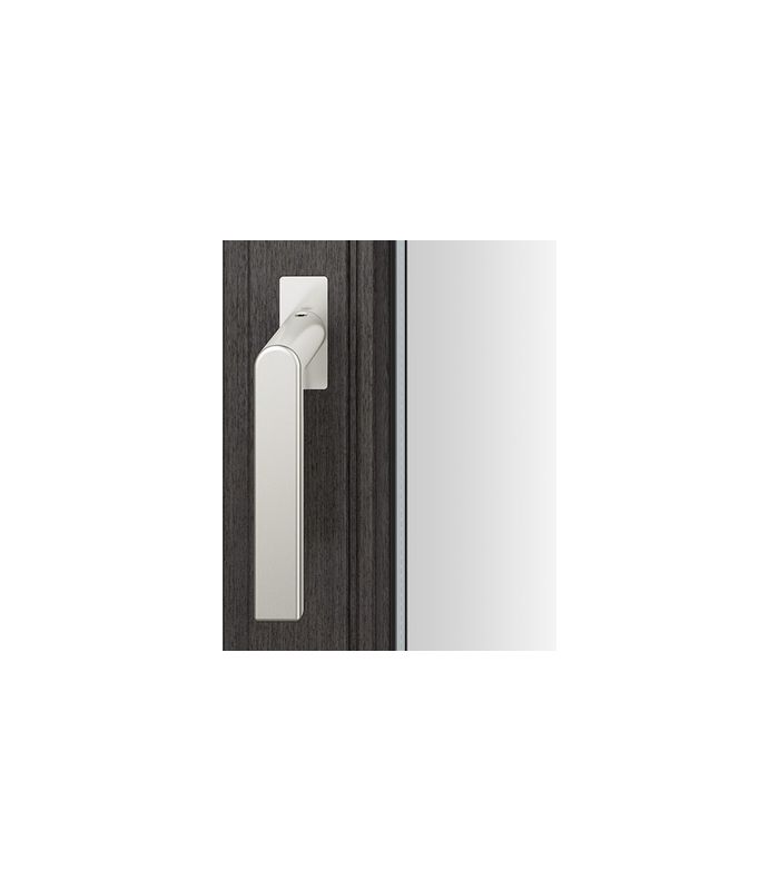 Drehkipp- Fenstergriff 34 1244, mit schmaler eckiger Rosette, Vierkant 7x 14-28, naturfarbig eloxiert