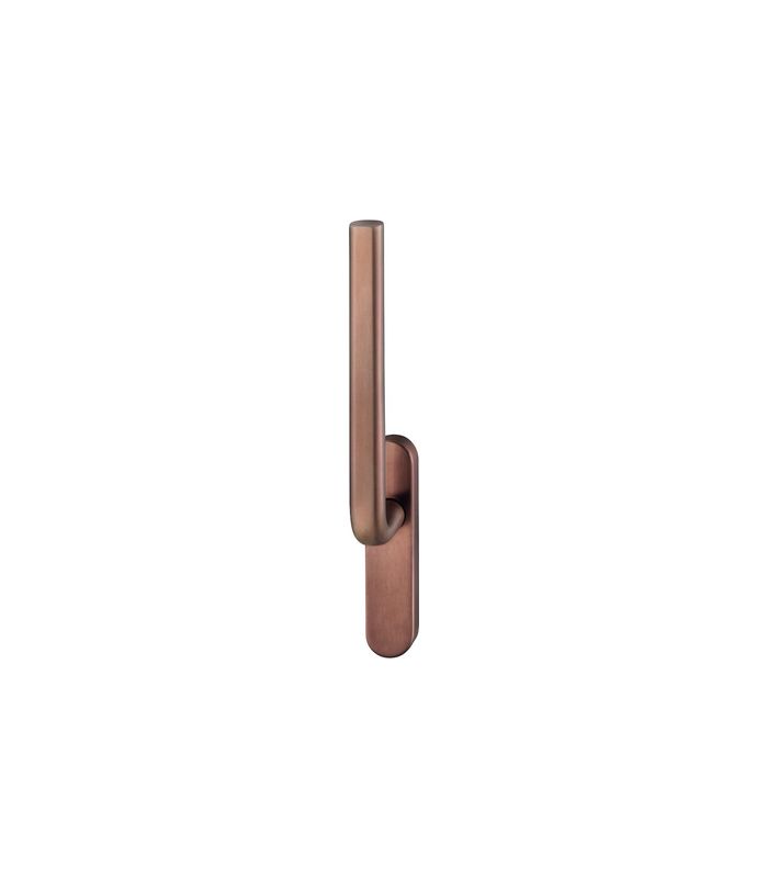 Hebeschiebe- Handhebel, innen 34 1242, mit Verschraubung Gegenseite, ohne Lochung, Bronze, hellbronze patiniert gewachst