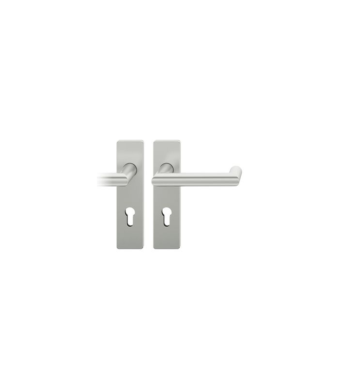 FSB Drückergarnitur 72 1016, Kurzschild, eckig, Profilzylinder gelocht, Entfernung 72mm, Vierkant 8mm, DIN Links, Türstärke 39 - 48mm, Befestigungstechnik mit Stütznocken, braun, hellbronze, patiniert gewachst