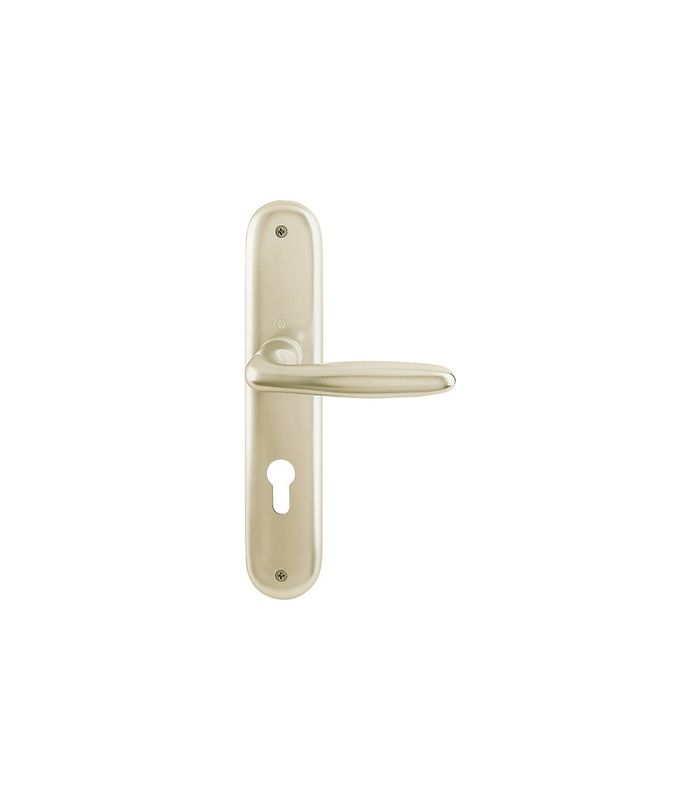 HOPPE Drückergarnitur Verona 1510/273P, Langschild, oval, Profilzylinder gelocht, Entfernung 72mm, Vierkant 8mm, Türstärke 35 - 45mm, Befestigungstechnik ohne Stütznocken, silber, neusilberfarben, eloxiert
