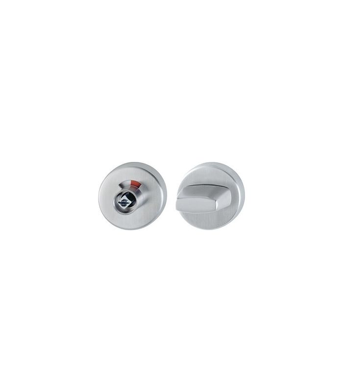 HOPPE Schlüsselrosettenpaar E42KVS, außen/innen, rund, mit Stütznocken, WC Schauscheibe/Vierkant, 8mm, Türstärke min. 37mm, Türstärke maximal 42mm, edelstahl matt