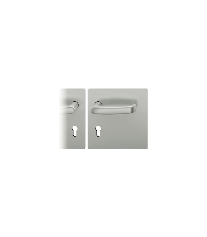FSB Drückergarnitur 79 1045, Breitschild, eckig, Profilzylinder gelocht, Entfernung 72mm, Vierkant 9mm, DIN Links, Türstärke 39 - 48mm, Befestigungstechnik mit Stütznocken, braun, hellbronze, patiniert gewachst