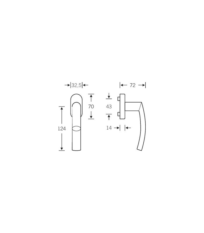 Fenstergriff 34 1107 Stand.,schm.ov.,7/24-38,verkehrsw.