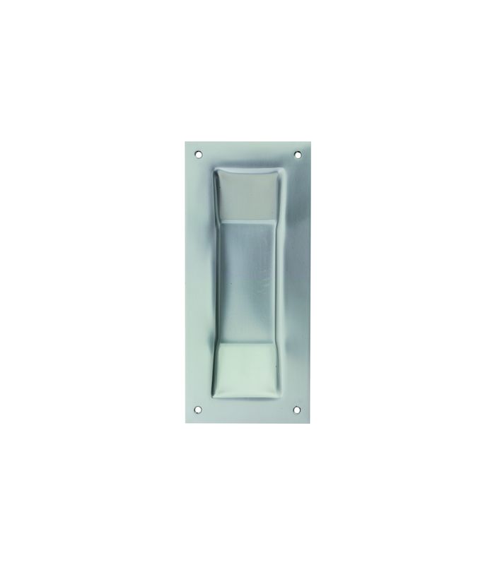 OT-Schiebetürmuschel, 5208, ohne Lochung, eckig, Aluminium, messingfarbig eloxiert