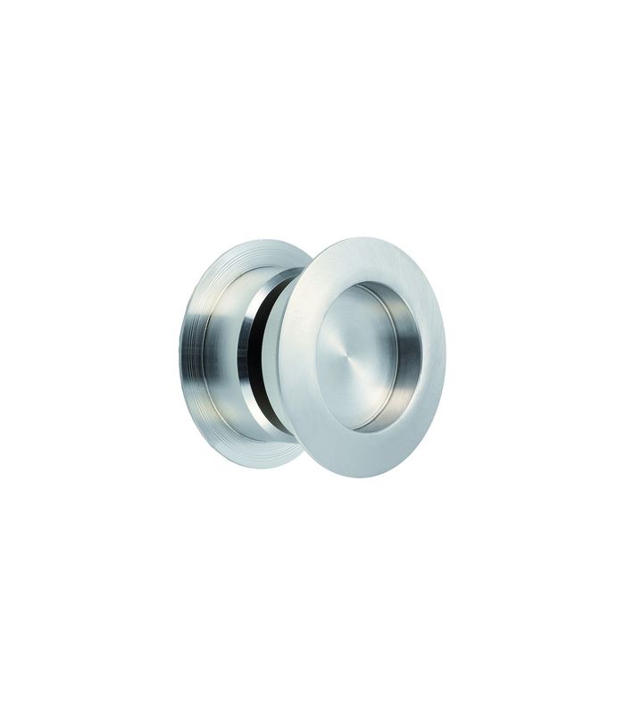 OT-Schiebetürmuschel, 5251, ohne Lochung, rund, Aluminium, silberfarbig eloxiert