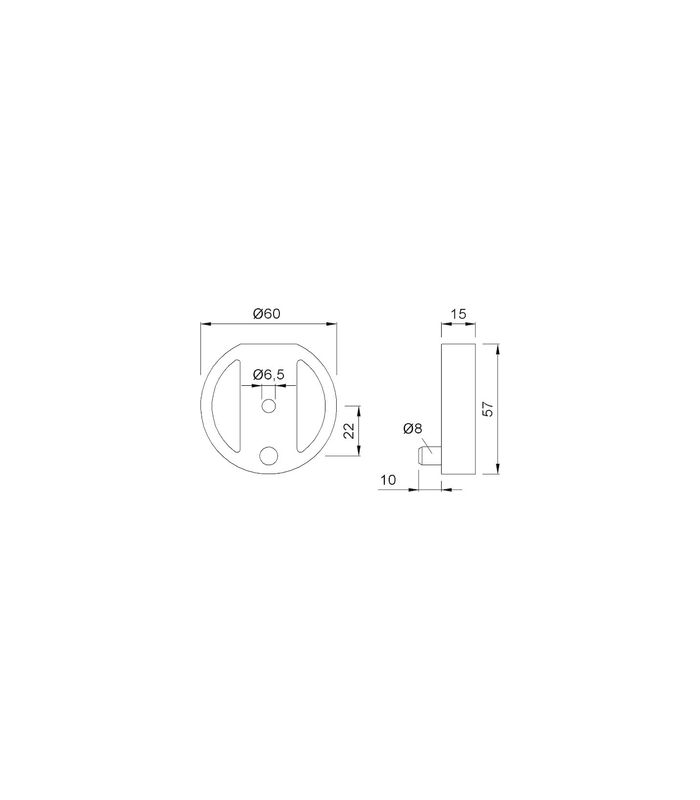 Unterlage, für Türpuffer, 2559, ALU, Ø 60mm, H 15mm farbig kunststoffbeschichtet