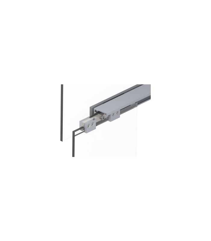 Schiebetürbeschlag, mit Laufschiene, 2500mm, ESG/VSG, silberfarbig