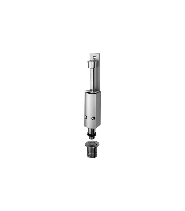 OT-Türfeststeller, mit Tretbolzen, Hub 120mm, 1246, messingfarbig eloxiert