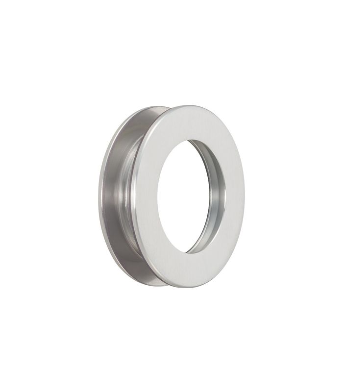 OT-Schiebetürmuschel, 5255, ohne Lochung, rund, Aluminium, silberfarbig eloxiert