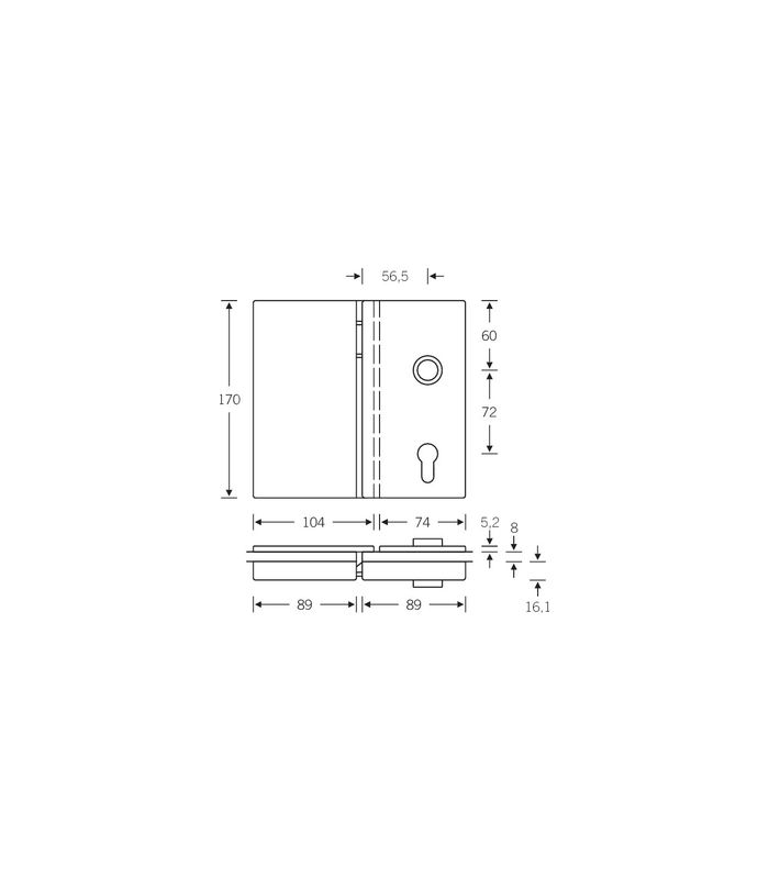 Ganzglastürschloss 13 4224 PZ,8-10mm,DL,ER,FlüFA,m.W.