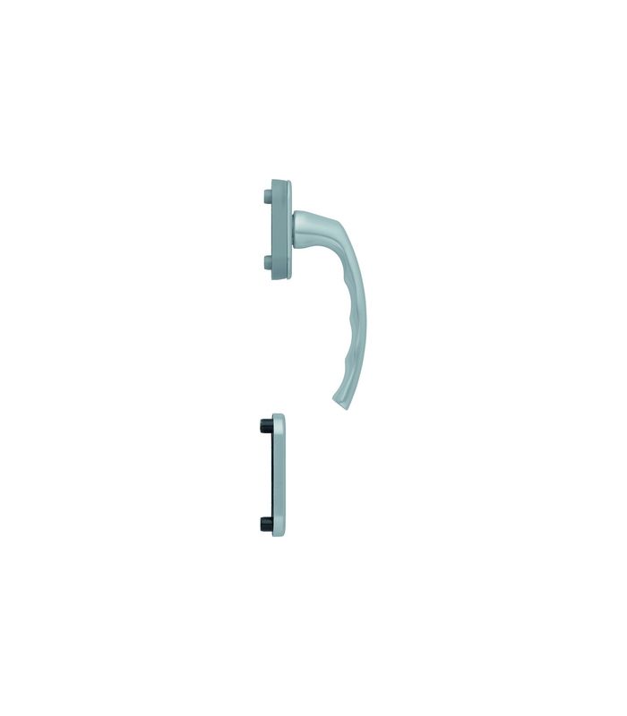 Fenstertür- Halbgarnitur, Profilzylinder gelocht, Liège 0540/U26/49PNS, Nockendurchmesser 10, Aluminium naturfarbig