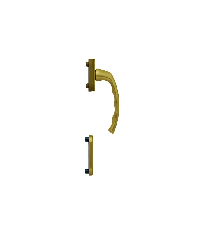 Fenstertür- Halbgarnitur, Profilzylinder gelocht, Liège 0540/U26/49PNS, Nockendurchmesser 10, Aluminium bronzefarbig