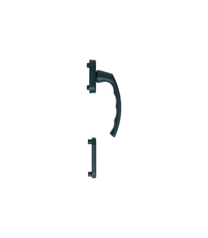 Fenstertür- Halbgarnitur, Profilzylinder gelocht, Liège 0540/U26/49PNS, Nockendurchmesser 10, Aluminium schwarz matt