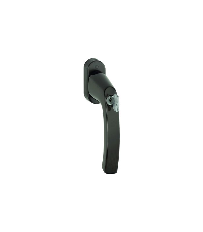 Drehkipp-Fenstergriff, abschließbar, Liège 0540S/U26, DIN Links-Rechts, 7/37mm, dunkelbraun seidenglänzend beschichtet