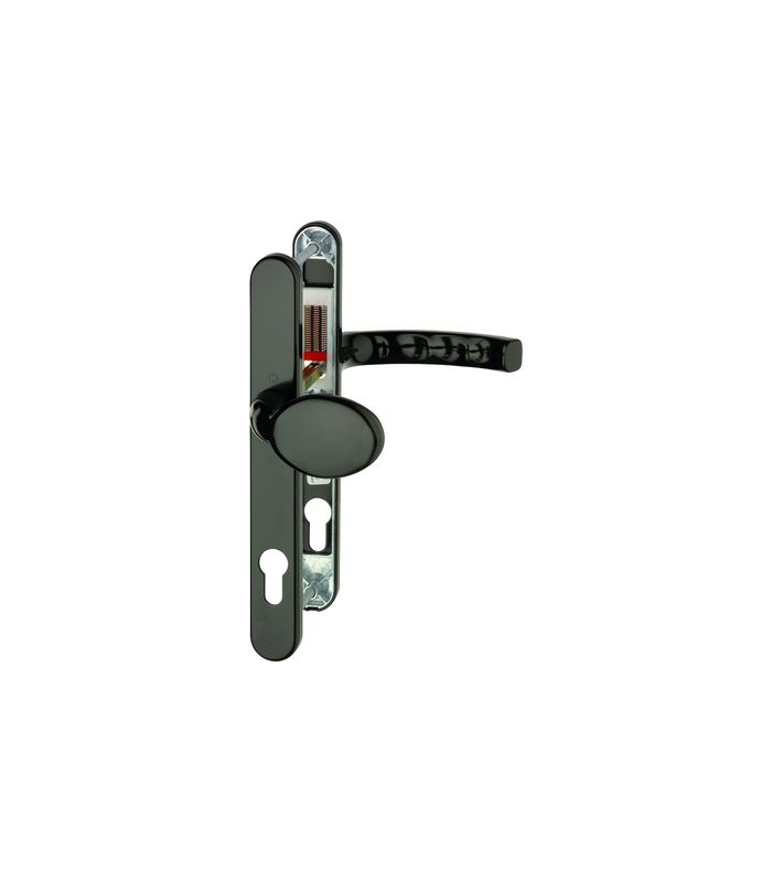 HOPPE Wechselgarnitur Liège 76G/3347N/1540, Langschild, oval, Profilzylinder gelocht, Entfernung 92mm, Vierkant 8mm, Türstärke 72 - 82mm, Befestigungstechnik mit Stütznocken, braun, dunkelbraun seidenglänzend beschichtet
