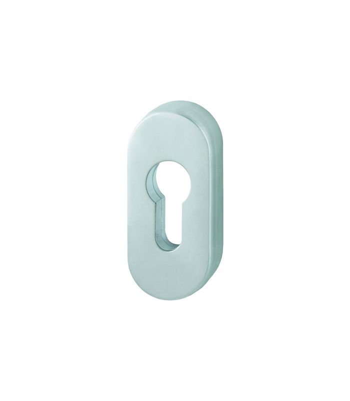 HOPPE Schlüsselrosette M55S-SR, außen/innen, oval, ohne Stütznocken, Profilzylinder gelocht, 10mm, matt verchromt-Resista